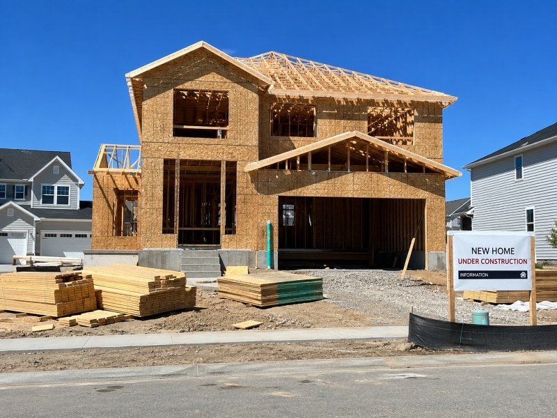 New home under construction representing Texas FHA Construction Loan options for buyers building affordable homes in Texas.
