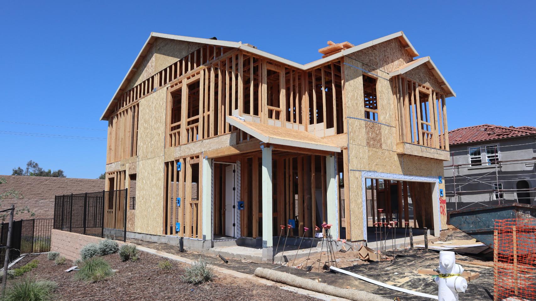 New home under construction using an FHA One-Time Close construction loan for financing.