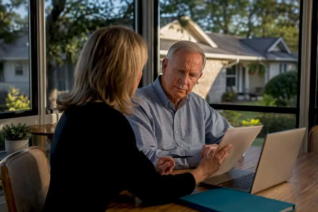 Senior reviewing reverse mortgage balance